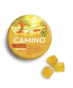 Find your perfect balance with Camino 5:5 Mango Serenity Gummies. These THC:CBD edibles deliver a calming mango flavor and relaxing, even-keeled effects.