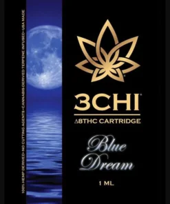 Experience the smooth and uplifting effects of the Blue Dream Vape by 3Chi. Premium Delta 8 THC cartridge infused with cannabis-derived terpenes.