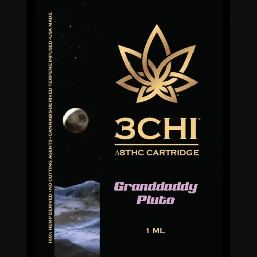 Experience deep relaxation with the Granddaddy Pluto Delta 8 Vape Cartridge by 3Chi. Infused with cannabis-derived terpenes for full flavor and effects.