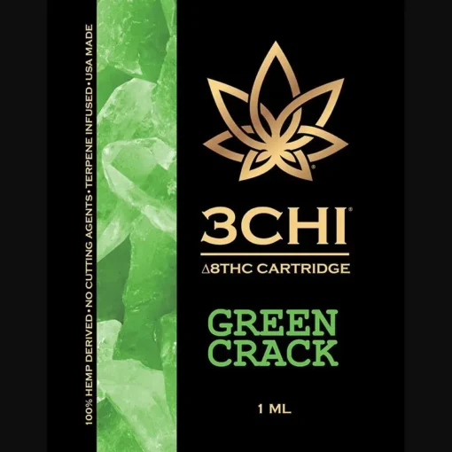 Experience energetic relief with 3Chi’s Green Crack Delta 8 vape cartridge, infused with botanical terpenes for a smooth, flavorful hit.