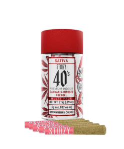Get lifted with STIIIZY's 2.5g Strawberry Cough Pre-rolls. This 5-pack of live resin infused Sativa joints delivers clean, energizing effects.
