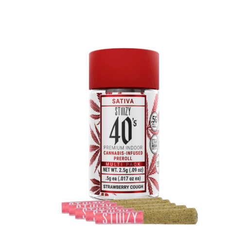 Get lifted with STIIIZY's 2.5g Strawberry Cough Pre-rolls. This 5-pack of live resin infused Sativa joints delivers clean, energizing effects.