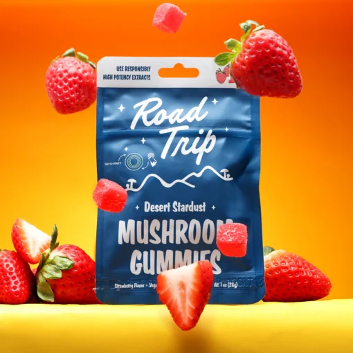 Shop Strawberry Mushroom Gummies by Desert Stardust. Boost focus, creativity, and balance. Fast, secure EU delivery from Bubatz Europa.