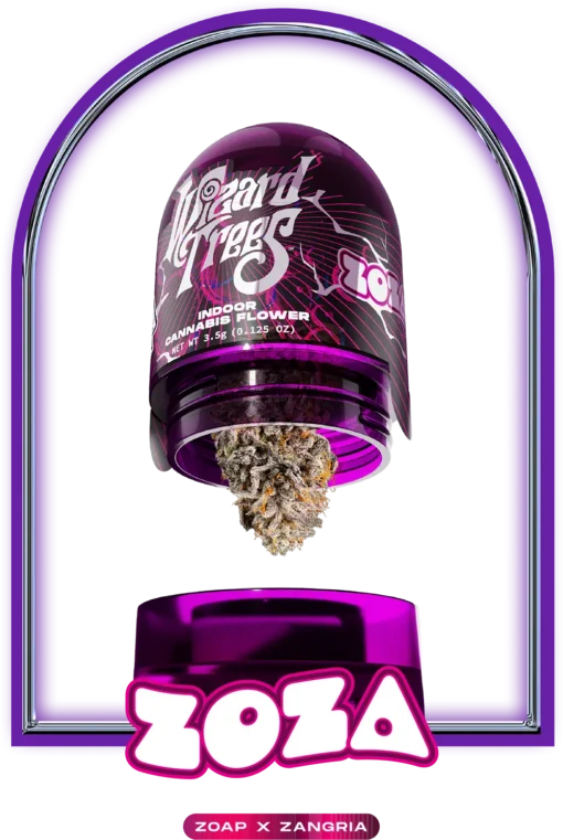 ZOZA Weed Flower blends Zoap and Zangria into a premium hybrid with happy and relaxing effects. Lab-tested and crafted for purity, flavor, and potency.