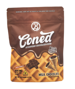 Enjoy the Baked Bags Delta 8 Chocolate Cone with 600mg THC. Potent, legal, and delicious for high-tolerance users who love sweet edibles.