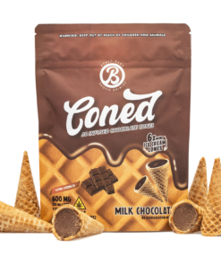Enjoy the Baked Bags Delta 8 Chocolate Cone with 600mg THC. Potent, legal, and delicious for high-tolerance users who love sweet edibles.