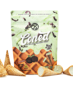 Experience smooth relaxation with Baked Bags Delta 8 Mint Chip Coned. 600mg hemp-derived Delta 8 THC in a flavorful, balanced pre-roll.