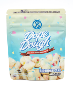 Delta 8 Birthday Cake Dope Dough by Baked Bags delivers 1000mg Delta 8 THC with smooth effects and rich birthday cake flavor. Lab-tested and legal.