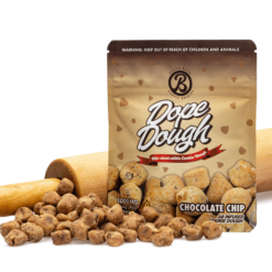 Experience the rich flavor and smooth effects of Delta 8 Dope Dough Chocolate Chip cones, infused with 1000 mg Delta 8 THC for a premium treat.