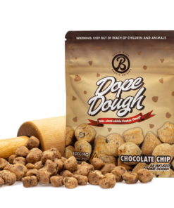 Experience the rich flavor and smooth effects of Delta 8 Dope Dough Chocolate Chip cones, infused with 1000 mg Delta 8 THC for a premium treat.