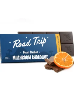 Magic Mushroom Chocolate Bar with dark chocolate and orange zest, infused with psilocybin. Boost mood and clarity. Now available at Bubatz Europa.
