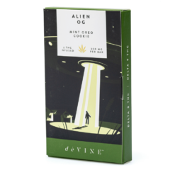 Enjoy DeVINE Naturals Delta 8 9 Chocolate Bar – Alien OG with 150mg of Delta 8 and 150mg of Delta 9 THC for a balanced, delicious cannabis treat.