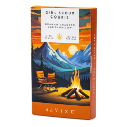 Enjoy Girl Scout Cookie THC Chocolate by DeVINE Naturals – infused with 150mg Delta 8 and 150mg Delta 9 THC. Delicious, lab-tested, and legally compliant.