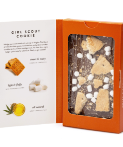 Enjoy Girl Scout Cookie THC Chocolate by DeVINE Naturals – infused with 150mg Delta 8 and 150mg Delta 9 THC. Delicious, lab-tested, and legally compliant.