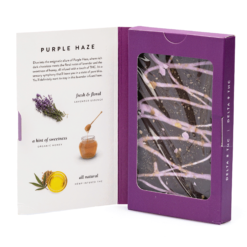 Purple Haze THC Chocolate by DeVINE Naturals blends Delta 8 and Delta 9 THC for a balanced, legal edible with rich flavor and smooth, euphoric effects.