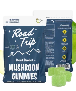 Enjoy focus, clarity, and flavor with Desert Stardust Mushroom Gummies in green apple. Vegan, microdosed, and crafted for mindful wellness.