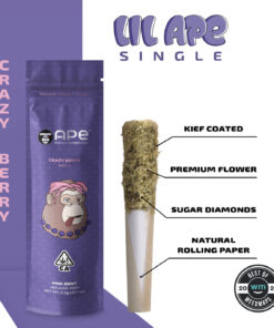 Crazy Berry Mini Joint by Ape offers bold berry flavor and Indica relaxation in a potent .5G infused pre-roll. Enjoy rich taste and chill vibes today!