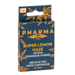 Super Lemon Haze Delta 8 Vape by PharmaCBD – Zesty, uplifting cannabis-derived terpene cartridge. Smooth flavor and premium quality.