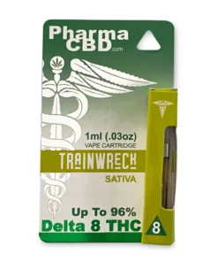 Experience the bold effects of PharmaCBD’s Trainwreck Delta 8 vape cartridge. Smooth flavor, potent relief, and legal Delta 8 THC.
