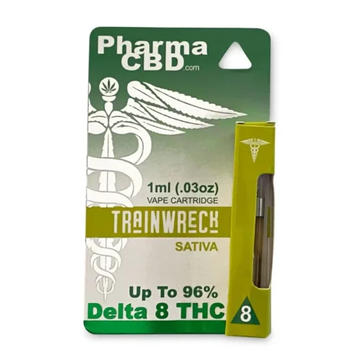 Experience the bold effects of PharmaCBD’s Trainwreck Delta 8 vape cartridge. Smooth flavor, potent relief, and legal Delta 8 THC.