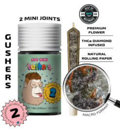 Gushers Indica Mini Joints by APE offer 1g of 40.03% THC-infused flower. Enjoy bold flavor and deep relaxation. Order from Bubatz Europa now!