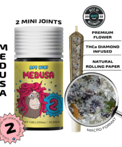 Get energized with Medusa Sativa Mini Joints by APE. Each 0.5g pre-roll delivers 43.83% THC for a clean, uplifting high. Available now at Bubatz Eur