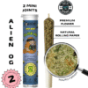 Alien OG Mini Joints by APE deliver 45.75% THC in 2 potent pre-rolls. Indica-dominant hybrid for deep relaxation. Buy now from Bubatz Europa!