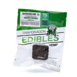 Enjoy the rich Delta 8 Brownie Bite by Snapdragon with 75mg THC. Delicious, potent, and legally compliant. Perfect for mellow, legal relaxation.