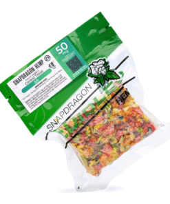 Enjoy the Delta 8 Delta 9 Fruity Pebbles Treat by Snapdragon, packed with 45mg Delta 8 and 5mg Delta 9 THC. A colorful, tasty edible for a smooth high.