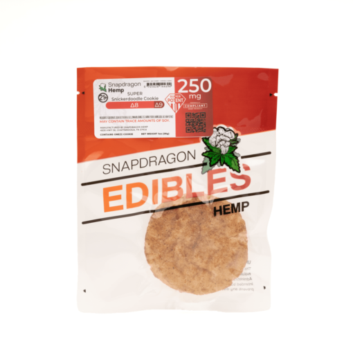 Snapdragon’s Delta 8 Snickerdoodle Cookie packs 210mg Delta 8 and 38mg Delta 9 THC into a cinnamon treat for experienced edible lovers.