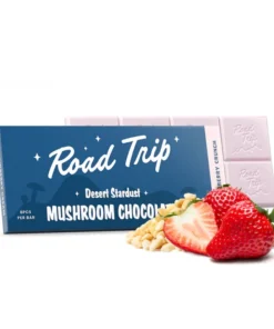 Enjoy the Desert Stardust Magic Mushroom Chocolate Bar – Strawberry Crunch. Legal, vegan, lab-tested, and packed with flavor for calm and clarity.
