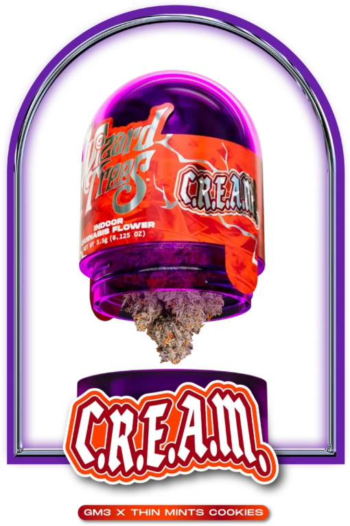 Explore CREAM Weed Flower, a premium strain from GM3 x Thin Mint Cookies. Lab-tested, top-tier buds with happy and relaxing effects.