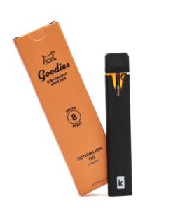 Experience the relaxing effects of the Dogwalker OG Vape by Goodies. This Delta 8 disposable delivers smooth flavor and calming vibes in a portable pen.